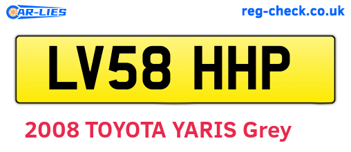 LV58HHP are the vehicle registration plates.
