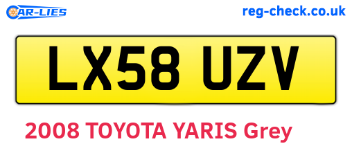 LX58UZV are the vehicle registration plates.
