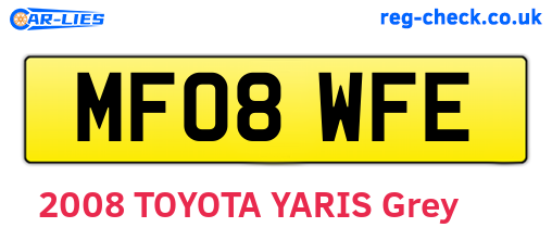 MF08WFE are the vehicle registration plates.