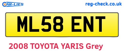 ML58ENT are the vehicle registration plates.