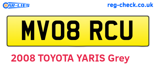 MV08RCU are the vehicle registration plates.