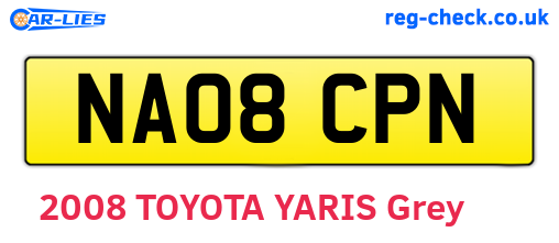 NA08CPN are the vehicle registration plates.