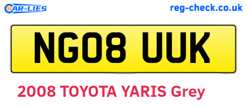NG08UUK are the vehicle registration plates.