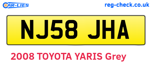 NJ58JHA are the vehicle registration plates.