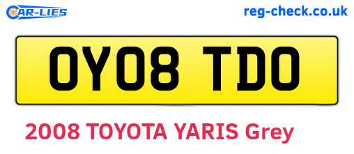 OY08TDO are the vehicle registration plates.