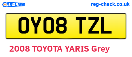 OY08TZL are the vehicle registration plates.