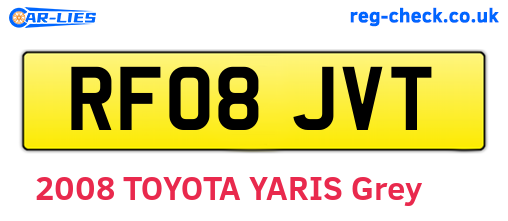 RF08JVT are the vehicle registration plates.