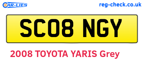 SC08NGY are the vehicle registration plates.