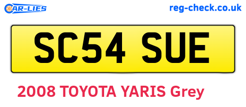 SC54SUE are the vehicle registration plates.