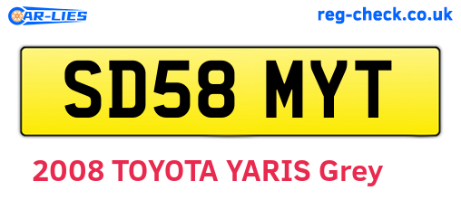 SD58MYT are the vehicle registration plates.