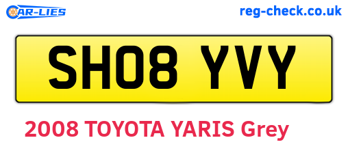 SH08YVY are the vehicle registration plates.