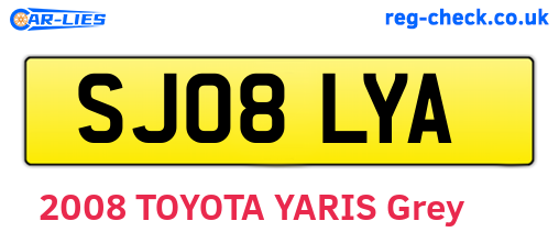 SJ08LYA are the vehicle registration plates.