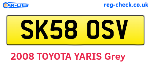 SK58OSV are the vehicle registration plates.