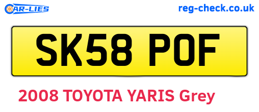 SK58POF are the vehicle registration plates.
