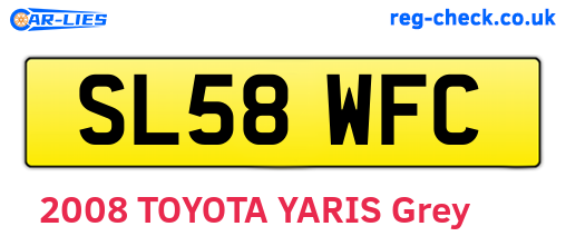 SL58WFC are the vehicle registration plates.