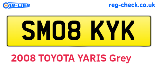 SM08KYK are the vehicle registration plates.