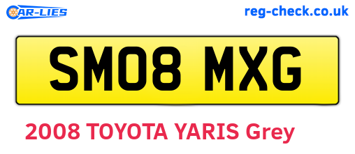 SM08MXG are the vehicle registration plates.