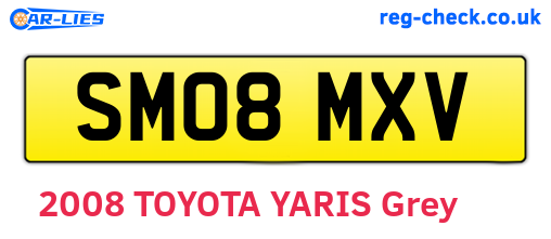 SM08MXV are the vehicle registration plates.