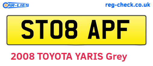 ST08APF are the vehicle registration plates.