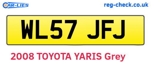 WL57JFJ are the vehicle registration plates.