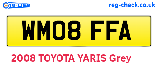 WM08FFA are the vehicle registration plates.