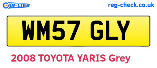 WM57GLY are the vehicle registration plates.