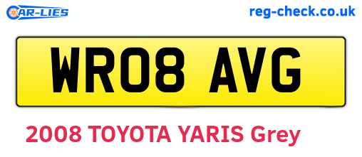 WR08AVG are the vehicle registration plates.