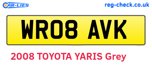 WR08AVK are the vehicle registration plates.