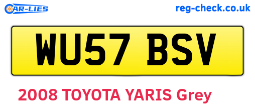 WU57BSV are the vehicle registration plates.