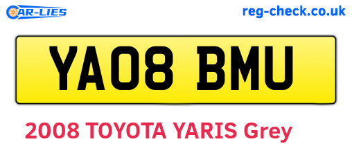 YA08BMU are the vehicle registration plates.