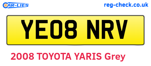 YE08NRV are the vehicle registration plates.