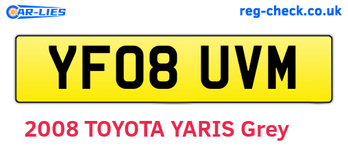 YF08UVM are the vehicle registration plates.