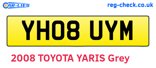YH08UYM are the vehicle registration plates.