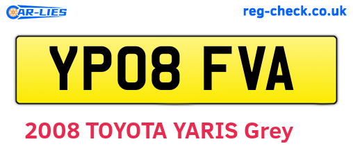 YP08FVA are the vehicle registration plates.