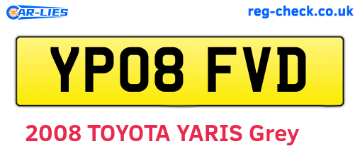 YP08FVD are the vehicle registration plates.