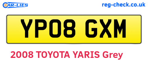 YP08GXM are the vehicle registration plates.