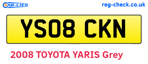 YS08CKN are the vehicle registration plates.