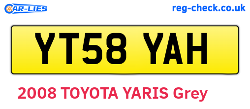 YT58YAH are the vehicle registration plates.