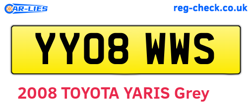 YY08WWS are the vehicle registration plates.