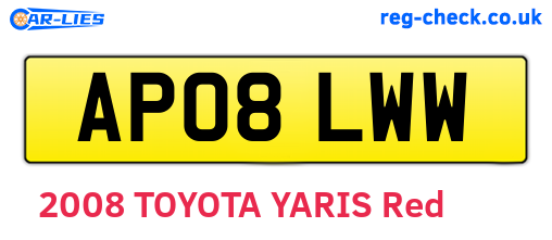 AP08LWW are the vehicle registration plates.
