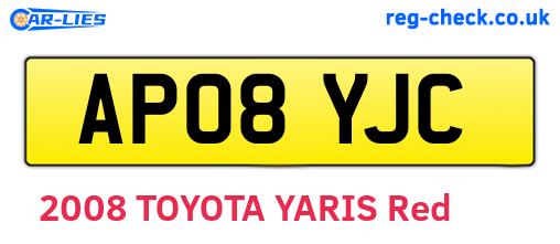 AP08YJC are the vehicle registration plates.