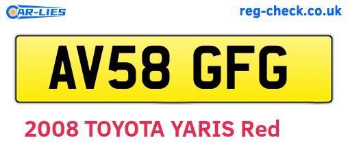AV58GFG are the vehicle registration plates.