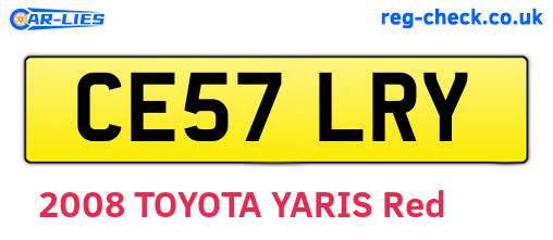 CE57LRY are the vehicle registration plates.