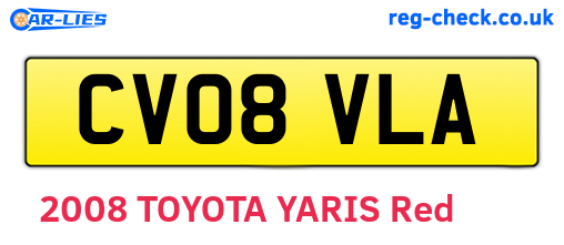 CV08VLA are the vehicle registration plates.