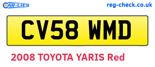 CV58WMD are the vehicle registration plates.