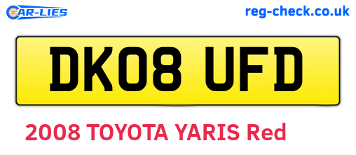 DK08UFD are the vehicle registration plates.