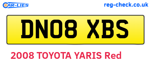 DN08XBS are the vehicle registration plates.