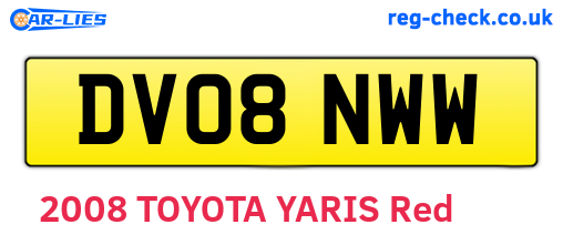DV08NWW are the vehicle registration plates.