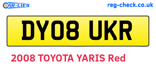 DY08UKR are the vehicle registration plates.