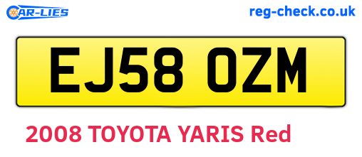 EJ58OZM are the vehicle registration plates.